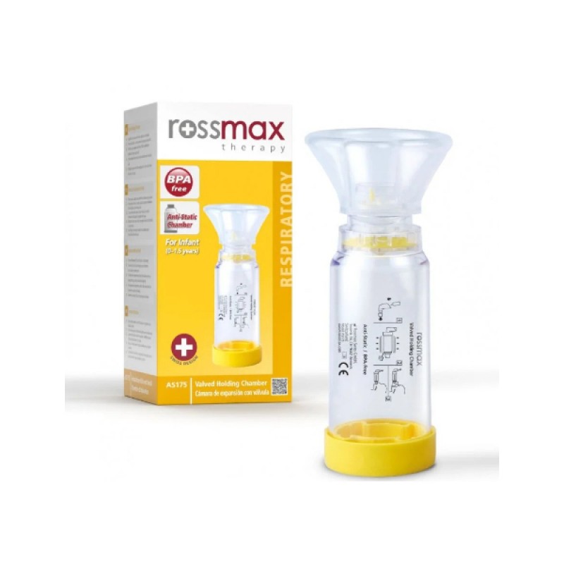 Rossmax Αεροθάλαμος Εισπνοών με Μάσκα Κατάλληλος για Παιδιά 1 - 5 χρονών, 1τμχ Rossmax Αεροθάλαμος Εισπνοών με Μάσκα Κατάλληλος για Παιδιά 1 - 5 χρονών, 1τμχ