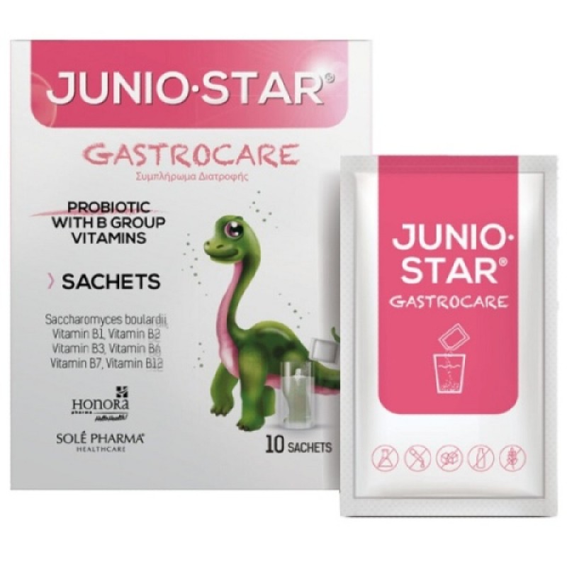 JuniorStar Gastrocare Συμπλήρωμα Διατροφής Με Προβιοτικά και Βιταμίνες του Συμπλέγματος Β για το Γαστρεντερικό Σύστημα του Παιδιού, 10 Φακελίσκοι JuniorStar Gastrocare Συμπλήρωμα Διατροφής Με Προβιοτικά και Βιταμίνες του Συμπλέγματος Β για το Γαστρεντερικό Σύστημα του Παιδιού, 10 Φακελίσκοι