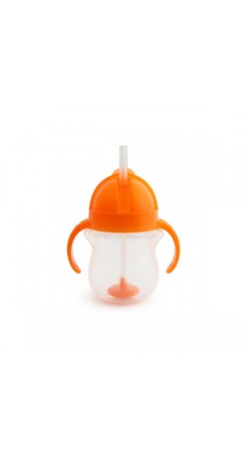 Munchkin Tip & Sip Straw Cup Ποτήρι με Καλαμάκι 6m+ Πορτοκαλί, 207ml