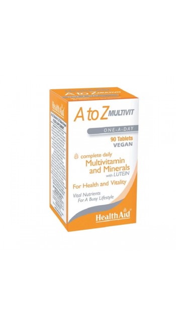 Health Aid A to Z Πολυβιταμίνη με Βιταμίνες, Μέταλλα και Λουτεΐνη, 90tabs