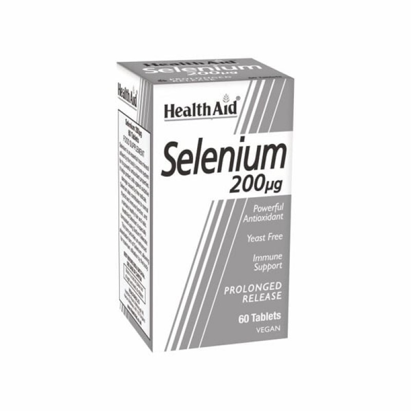 Health Aid Selenium 200μg Συμπλήρωμα Διατροφής με Σελήνιο για Αντιοξειδωτική Προστασία, 60tabs Health Aid Selenium 200μg Συμπλήρωμα Διατροφής με Σελήνιο για Αντιοξειδωτική Προστασία, 60tabs