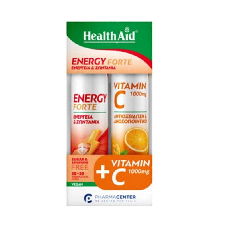Health Aid Promo Pack Energy Forte, 20eff.tabs & Vitamin C 1000mg, 20eff.tabs
