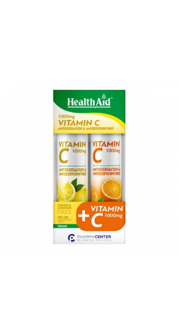 Health Aid Vitamin C 1000mg Lemon & Orange Promo 1+1, 2x20eff.tabs
