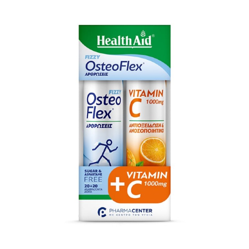 Health Aid Promo Pack Osteoflex, 20tabs & Vitamin C 1000mg, 20tabs