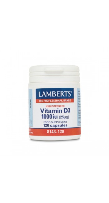 Lamberts Vitamin D3 1000IU (25μg), 120caps