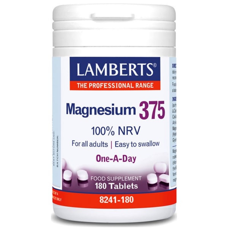 Lamberts Magnesium 375 Συμπλήρωμα Διατροφής με 4 Μορφές Αλάτων Μαγνησίου,180tabs Lamberts Magnesium 375 Συμπλήρωμα Διατροφής με 4 Μορφές Αλάτων Μαγνησίου,180tabs
