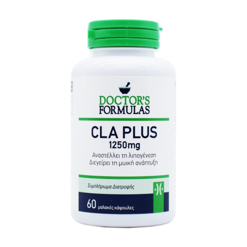 Doctor's Formulas CLA Plus 1250mg Συμπλήρωμα που Αναστέλλει τη Λιπογένεση & Διεγείρει τη Μυϊκή Μάζα, 60tabs 