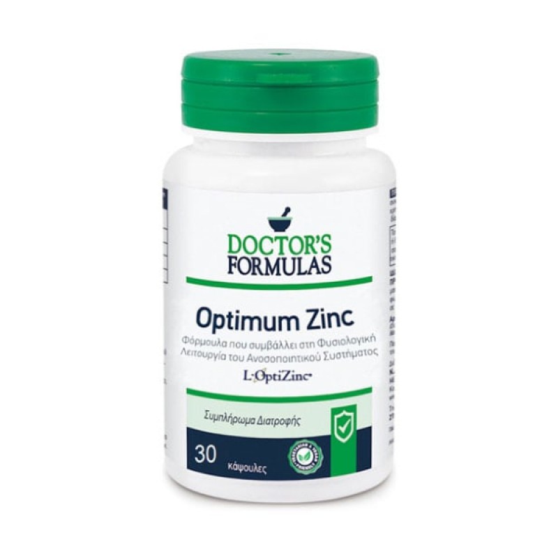 Doctor's Formulas Optimum Zinc με Ψευδάργυρο που Ενισχύει το Ανοσοποιητικό Σύστημα, 30caps