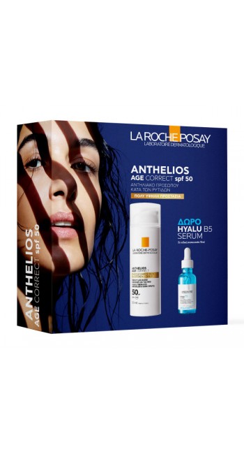 La Roche-Posay Αnthelios Age Correct SPF50 Αντηλιακή Κρέμα Κατά της Φωτογήρανσης & Δώρο Hyalu B5 Ορός Προσώπου