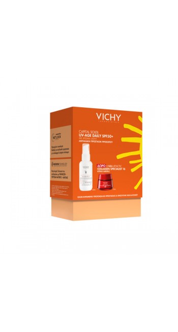 Vichy Capital Soleil UV- Age Daily SPF50+ με Χρώμα & Δώρο Liftactiv Collagen Specialist 
