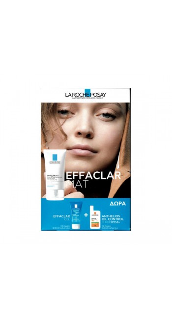 La Roche Posay Set Effaclar Mat, 40ml & Δώρο Effaclar Gel Καθαρισμού, 50ml & Anthelios Oil Correct Spf50, 3ml