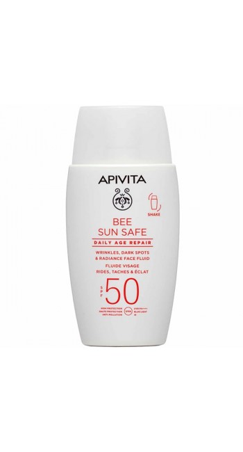Apivita Bee Sun Safe Λεπτόρευστη Κρέμα Προσώπου κατά των Πανάδων & Ρυτίδων SPF50, 50ml 