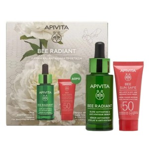 Apivita Promo Bee Radiant Ορός Προσώπου για Λάμψη & Ξεκούραστη Όψη, 30ml & Anti-Spot & Anti-Age Defence Κρέμα Προσώπου Κατά των Πανάδων & των Ρυτίδων SPF50, 15ml