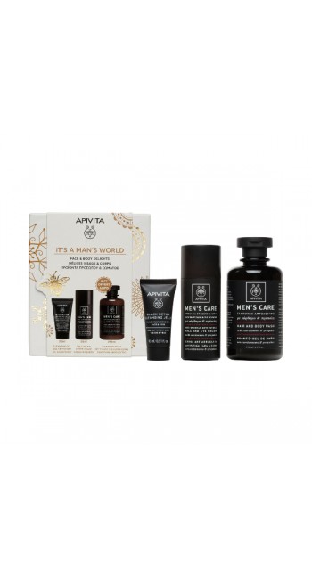 Apivita Promo Men's Care Σετ Ανδρικής Περιποίησης με Κρέμα Προσώπου & Ματιών, Gel Καθαρισμού για Πρόσωπο & Μάτια & Δώρο Σαμπουάν - Αφρόλουτρο