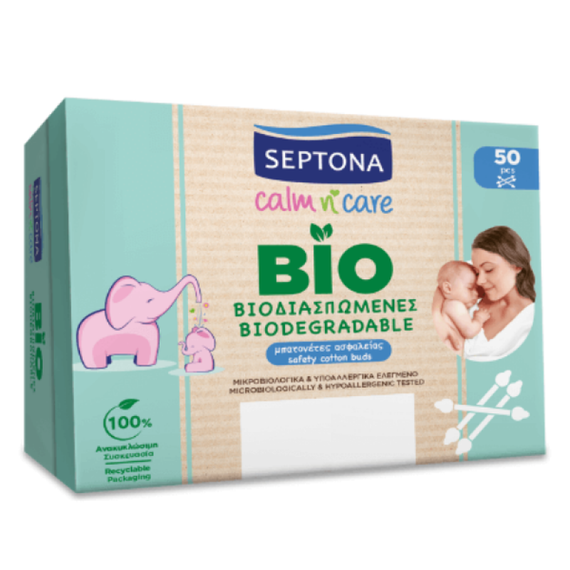 Septona Calm n' Care Βιοδιασπώμενες Μπατονέτες Ασφαλείας Ιδανικές για Παιδιά, 50τμχ Septona Calm n' Care Βιοδιασπώμενες Μπατονέτες Ασφαλείας Ιδανικές για Παιδιά, 50τμχ