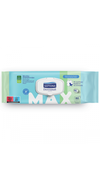 Septona Dermasoft Max Baby Wipes Μεγάλα Μωρομάντηλα, 60τμχ