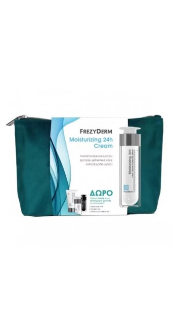 Frezyderm Promo Moisturizing 24h Cream Κρέμα Ενυδάτωσης Προσώπου, 50ml & Facial Scrub για Απολέπιση, 15ml & Eye Balm, 5ml & Velvet Colors Ματ Make-Up Medium Φακελάκι, 2ml