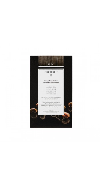 Korres Argan Oil Advanced Colorant 6.17 Ξανθό Σκούρο Μπεζ Μόνιμη Βαφή Μαλλιών με Τεχνολογία Pigment Lock που κλειδώνει το Χρώμα, 50ml