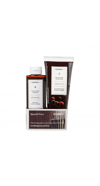 Korres Set με Argan Oil Σαμπουάν & Μαλακτική Κρέμα για Μετά τη Βαφή