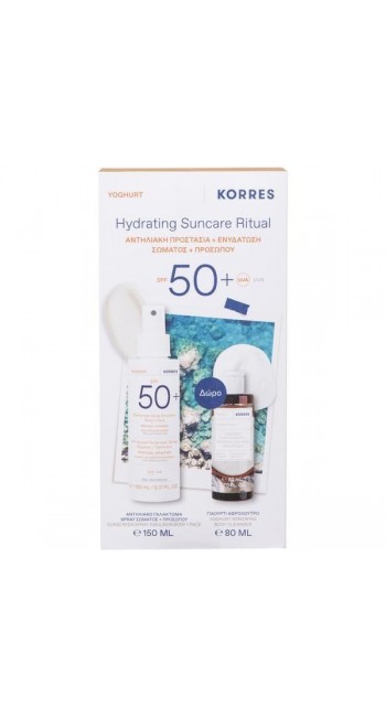 Korres Υoghurt Hydrating Suncare Ritual Σετ για Αντηλιακή Προστασία & Ενυδάτωση με Yoghurt Suncreen Spray Emulsion Αντηλιακό Γαλάκτωμα Spray Σώματος & Προσώπου SPF 50+, 150ml & Δώρο Yoghurt Renewing Body Cleanser Αφρόλουτρο, 80ml