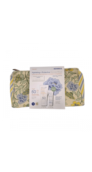 Korres Hydrating & Protective Suncare Ritual με Yoghurt Αντηλιακή Κρέμα Προσώπου & Ματιών SPF 50, 50ml & Δώρο Greek Yoghurt Ενυδάτωση με Προβιοτικά Κρέμα-Gel, 20ml & Νεσεσέρ