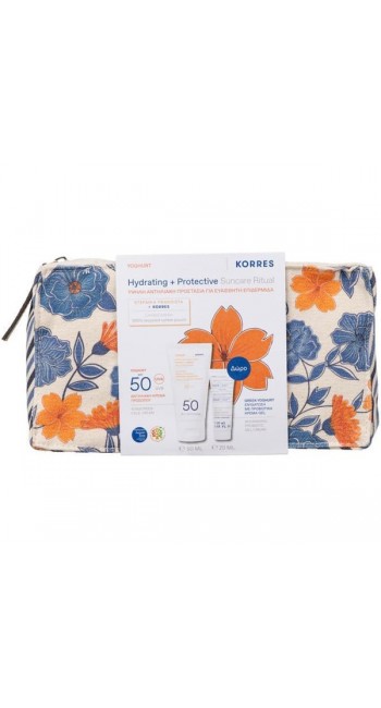 Korres Hydrating & Protective Suncare Ritual με Yoghurt Αντηλιακή Κρέμα Προσώπου SPF 50, 50ml & Δώρο Greek Yoghurt Ενυδάτωση με Προβιοτικά Κρέμα-Gel, 20ml & Νεσεσέρ