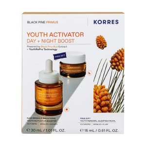 Korres Promo Black Pine Primus 6xHA Ορός Ενεργοποίησης Νεότητας & Δώρο Κρέμα Νεότητας Νύχτας
