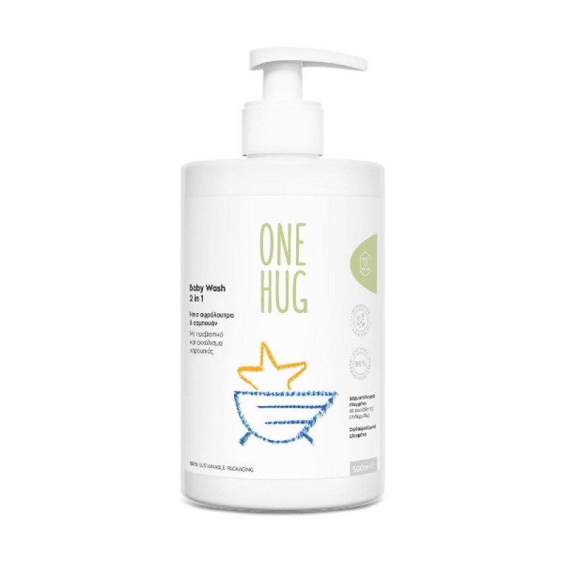 One Hug Baby Wash 2in1 Ήπιο Aφρόλουτρο & Σαμπουάν σε Μορφή Gel, 500ml