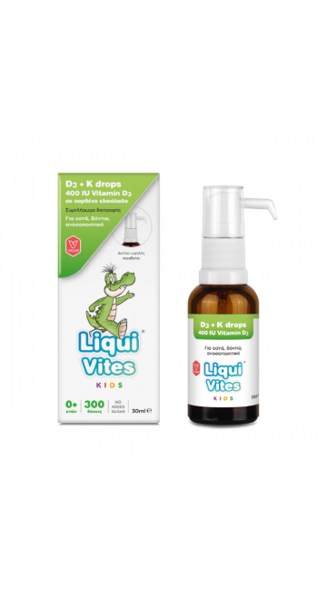 Liqui Vites Kids Παιδικό Συμπλήρωμα Διατροφής σε Σταγόνες με Βιταμίνη D3 + K2, 30ml