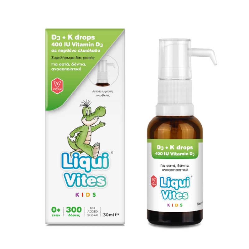 Liqui Vites Kids Παιδικό Συμπλήρωμα Διατροφής σε Σταγόνες με Βιταμίνη D3 + K2, 30ml