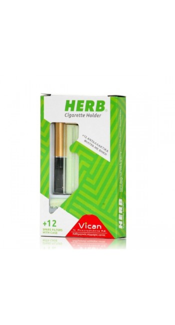 Herb Cigarette Holder Πίπα και Ανταλλακτικά Φίλτρα από Φυτικά Εκχυλίσματα, 12 ανταλλακτικά φίλτρα