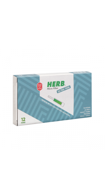 Herb Micro Filter Ultra Thin Κατάλληλο για Slim ή Στριφτό Τσιγάρο, 12τμχ