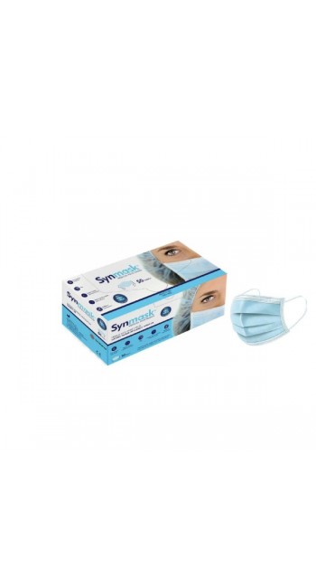 SynMask Μάσκες Χειρουργικές 3ply Type IRR BFE> 98% με Λάστιχο, 50τμχ