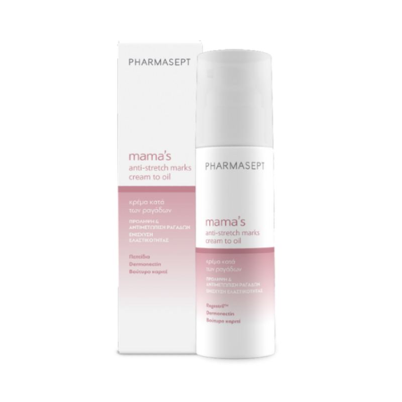 Pharmasept Mama’s Anti-Stretch Marks Cream to Oil Κρέμα κατά των Ραγάδων, 150ml