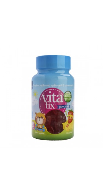 Intermed Multi & Probio VitaFix Gummies "Bear" Strawberry Παιδικές Πολυβιταμίνες σε Ζελεδάκια με Σχήμα Αρκουδάκι και Γεύση Φράουλα, 60τμχ