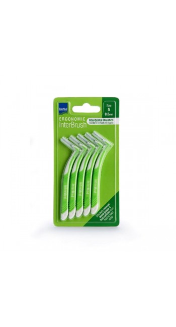 Intermed Ergonomic Interbrush Μεσοδόντια Βουρτσάκια Πράσινο Size 5 - 0.8mm, 5τμχ