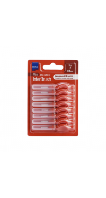Intermed Ergonomic Mini Μεσοδόντια Βουρτσάκια με Λαβή Size 2 - 0.5mm Κόκκινο, 8τμχ
