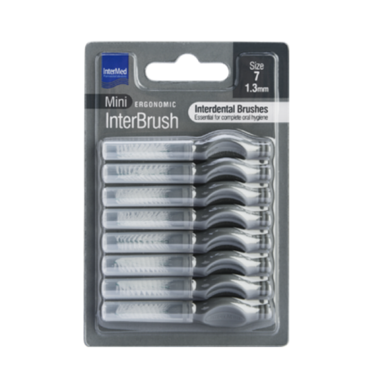 Intermed Ergonomic Mini Μεσοδόντια Βουρτσάκια με Λαβή Size 7 - 1.3mm Γκρι, 8τμχ Intermed Ergonomic Mini Μεσοδόντια Βουρτσάκια με Λαβή Size 7 - 1.3mm Γκρι, 8τμχ