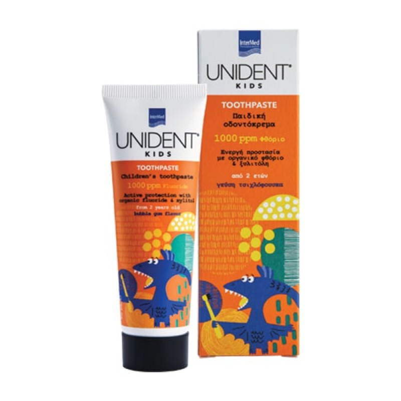 Intermed Unident Kids Toothpaste Παιδική Οδοντόκρεμα 1000ppm Φθόριο 2y+, 50ml Intermed Unident Kids Toothpaste Παιδική Οδοντόκρεμα 1000ppm Φθόριο 2y+, 50ml