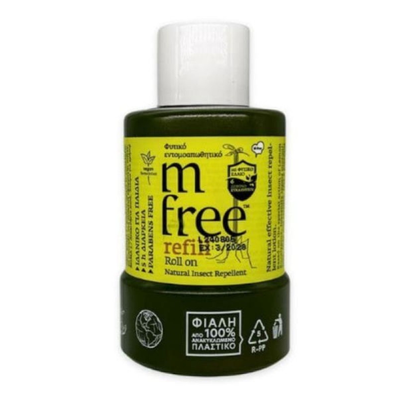 M-Free Φυτικό Εντομοαπωθητικό Roll On Refill Ανταλλακτικό, 75ml M-Free Φυτικό Εντομοαπωθητικό Roll On Refill Ανταλλακτικό, 75ml