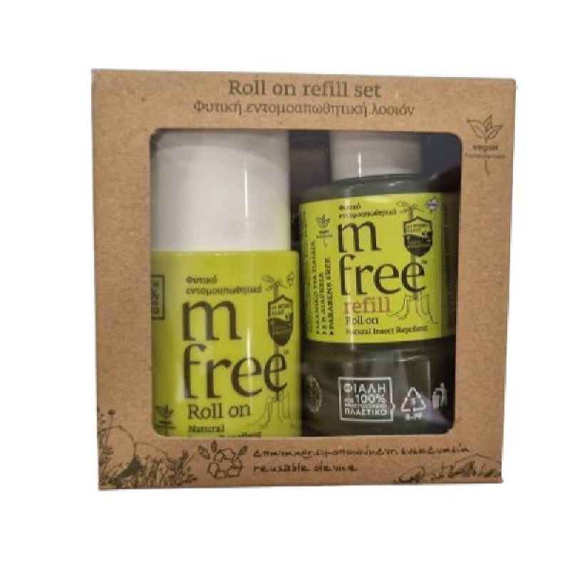 M-Free Set Φυτικό Εντομοαπωθητικό Roll On με Επαναχρησιμοποιούμενη Συσκευασία, 75ml M-Free Set Φυτικό Εντομοαπωθητικό Roll On με Επαναχρησιμοποιούμενη Συσκευασία, 75ml
