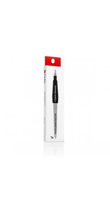 Podia Nickel-plated Nail File +Cuticle Remover Μεταλλική Λίμα Διπλής Όψης με Εξάρτημα Απομάκρυνσης Παρωνυχίδων, 1τμχ 