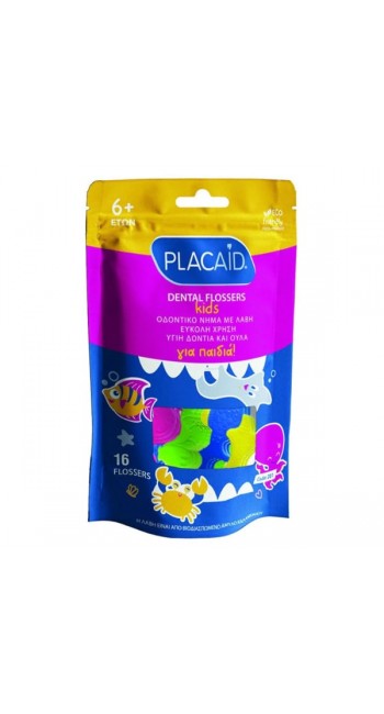 PlacAid Dental Flosser Kids Οδοντικό Νήμα με Λαβή για Παιδιά 6Y+, 16τμχ