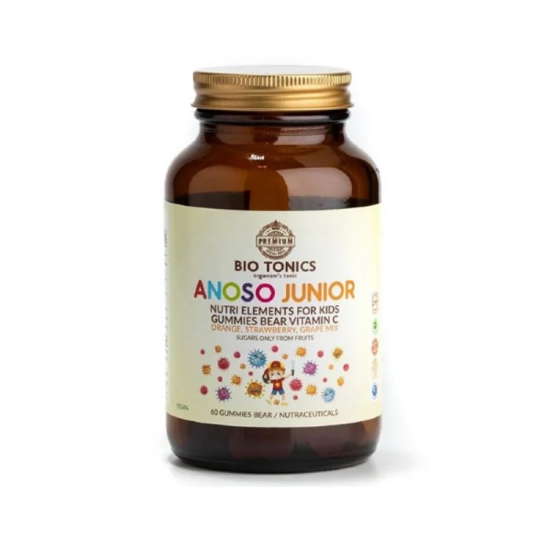 Bio-Tonics Anoso Junior Vit C 60mg Συμπλήρωμα Διατροφής Για Την Ενίσχυση Του Ανοσοποιητικού, 60 ζελεδάκια