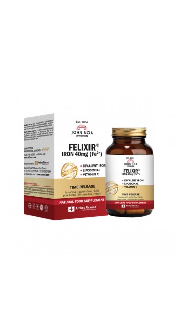 John Noa Liposomal Felixir Iron 40mg & Vitamin C Συμπλήρωμα Διατροφής Σιδήρου, 60caps