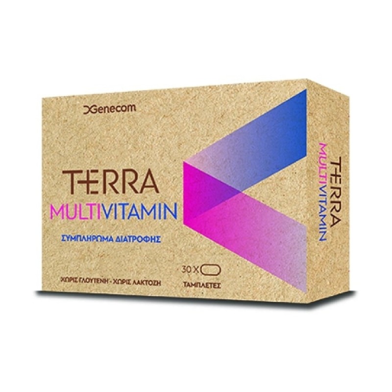 Genecom Terra Multivitamin Πολυβιταμινούχο Συμπλήρωμα Διατροφής Για Ενέργεια & Τόνωση, 30Δισκία