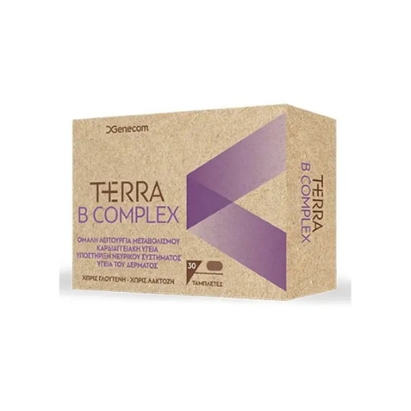 Genecom Terra B-Complex Συμπλήρωμα Διατροφής με Βιταμίνες του Συμπλέγματος Β, 30tabs