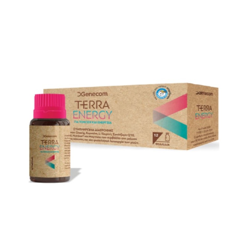 Genecom Terra Energy Συμπλήρωμα Διατροφής για Τόνωση & Ενέργεια, 12φιαλίδια 