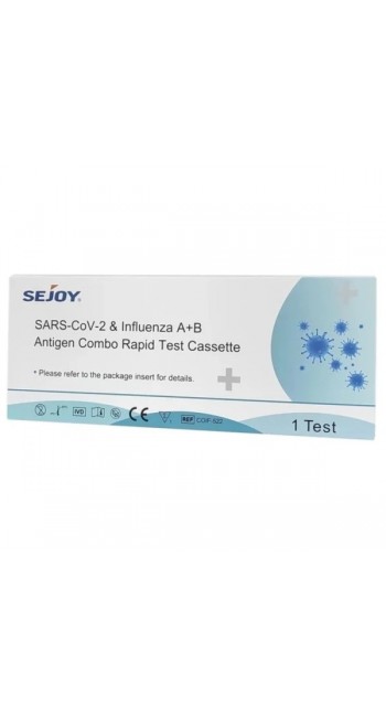 Sejoy Συνδυαστικό Τέστ 3 σε 1 SARS-CoV-2 & Flu A/B, 1τμχ