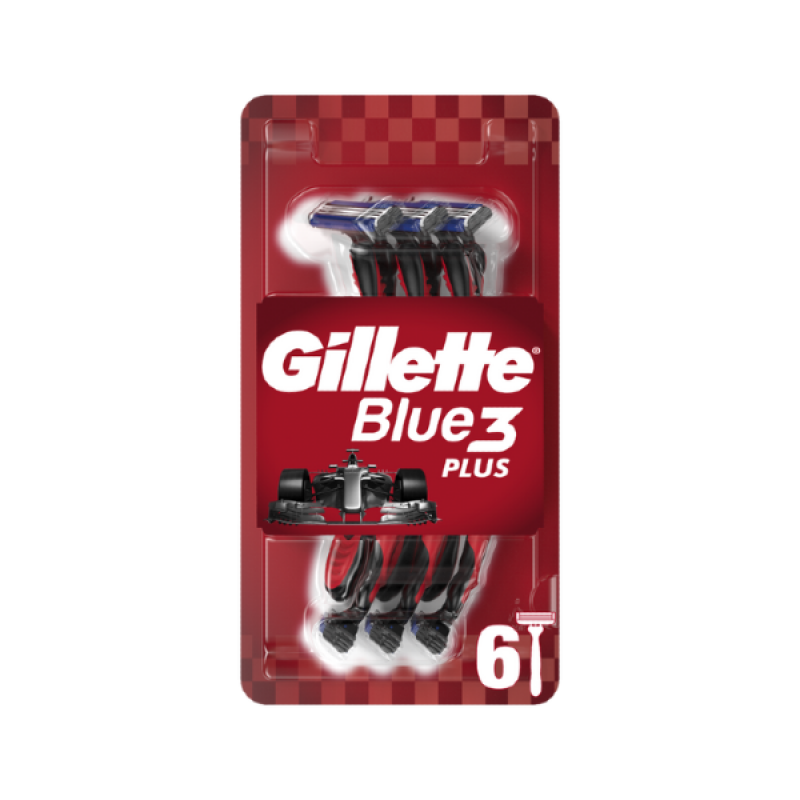 Gillette Blue 3 Plus Red Ξυραφάκια μιας Χρήσης, 6τμχ